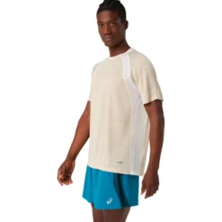 Maglietta da trail Asics Road Short Sleeve Cream