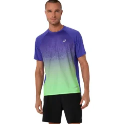 Maglietta da trail Asics Road Fade Short Sleeve Cobalt Burst Illuminate Green