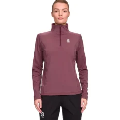 Maglietta da trail Bjorn Daehlie Half Zip Grid W Wild Berry