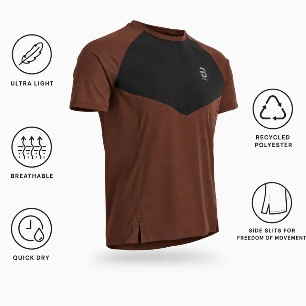 Maglietta da trail Bjorn Daehlie T-Shirt Run 365 Chocolate