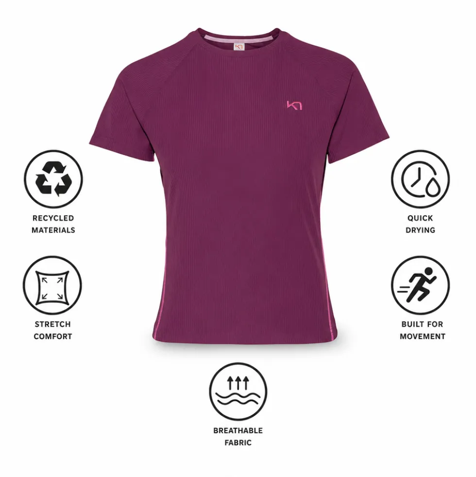 Maglietta da trail Kari Traa Linnea Tee Shirt Wine