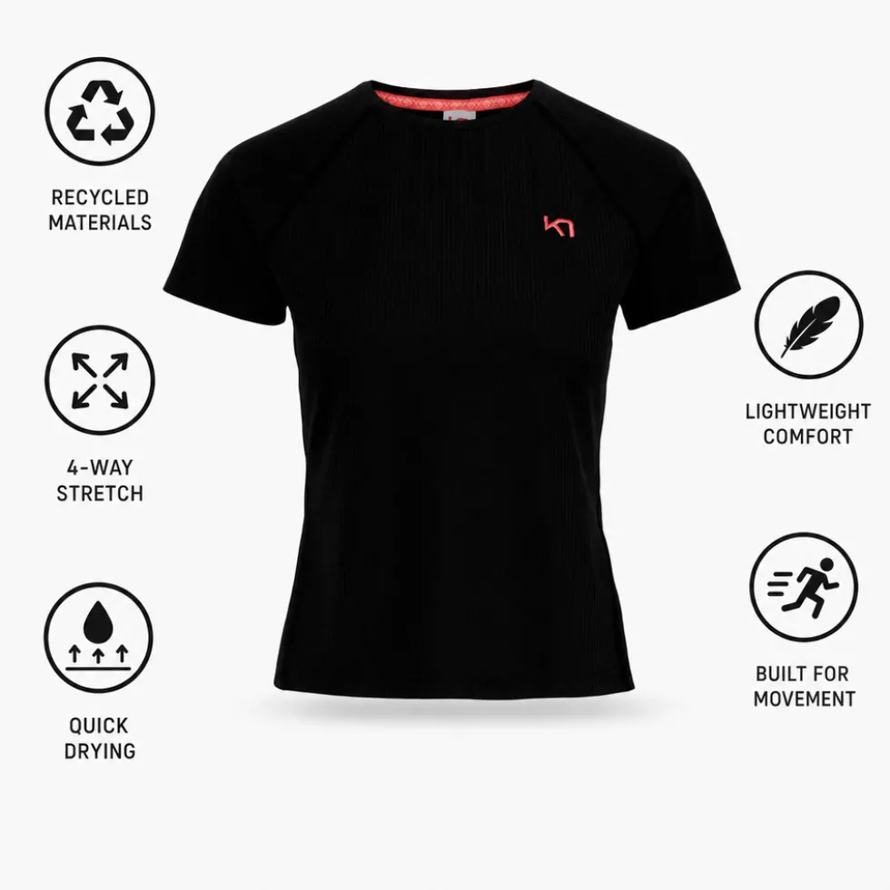 Maglietta da trail Kari Traa Linnea Tee Shirt Black