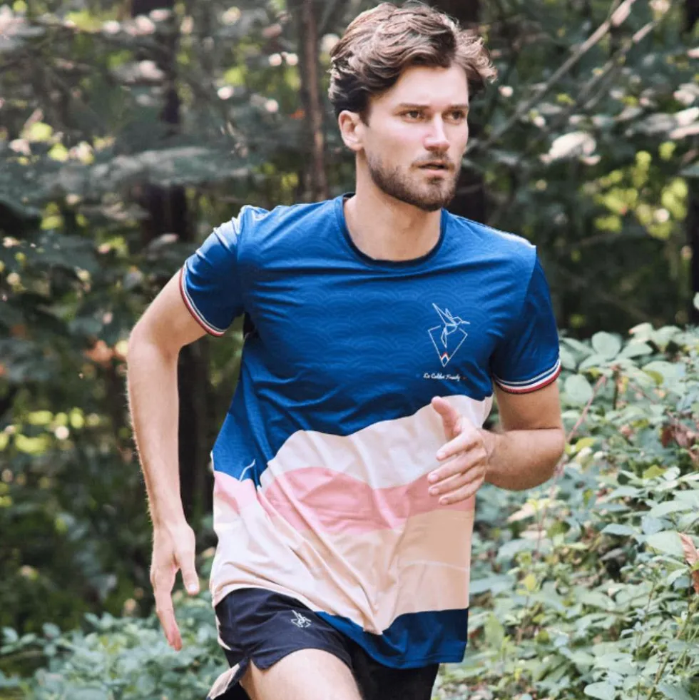 Maglietta da trail Le Colibri Frenchy L’AltiRun Bleu