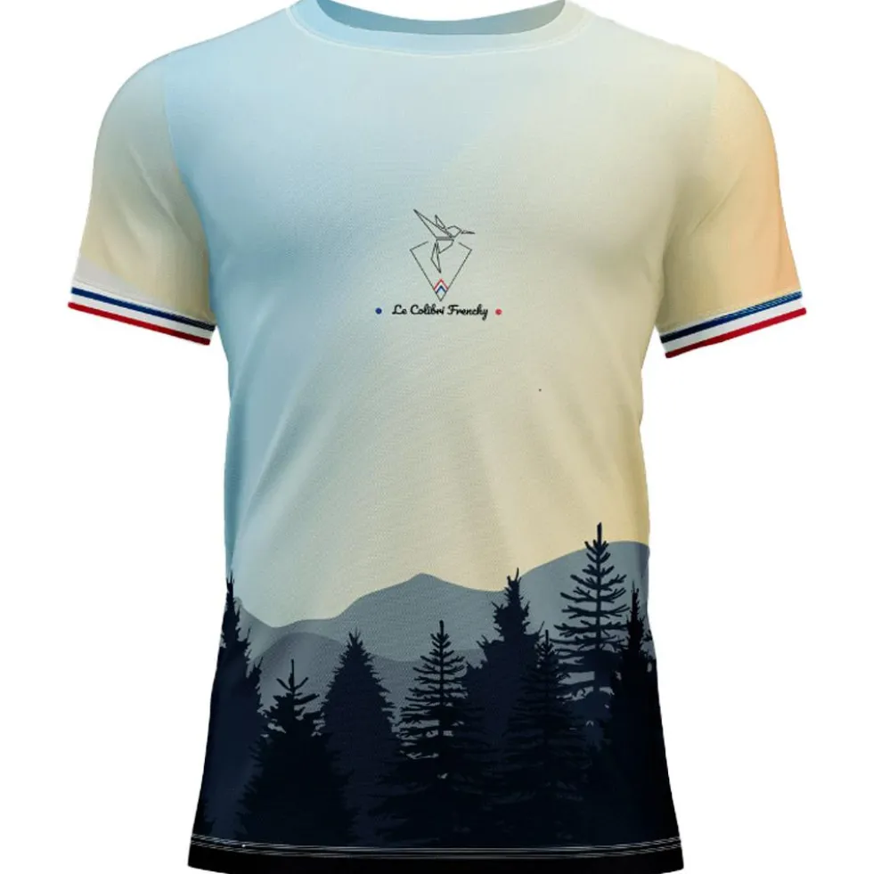 Maglietta da trail Le Colibri Frenchy Le Sunset Blanc Blanc