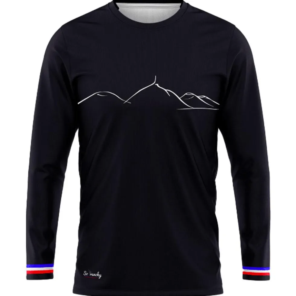 Maglietta da trail Le Colibri Frenchy L’auvergnat Manches Longues Noir