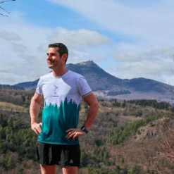 Maglietta da trail Le Colibri Frenchy Le Forestier Vert Blanc