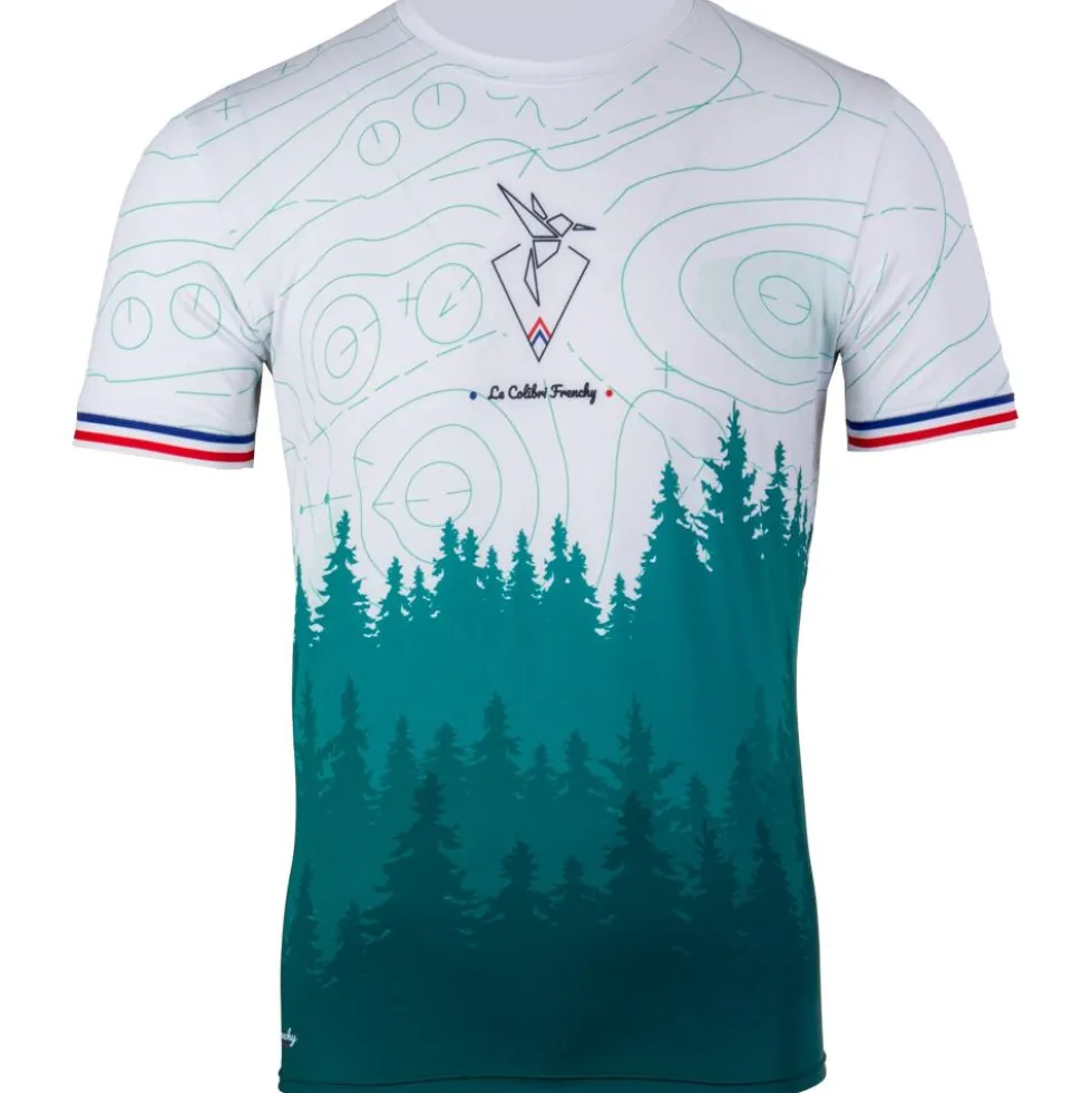 Maglietta da trail Le Colibri Frenchy Le Forestier Vert Blanc