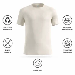 Maglietta da trail Odlo Essential 365 Tee Shirt Crew Neck Short Sleeve Gardenia