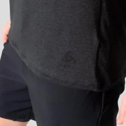 Maglietta da trail Odlo Essential 365 Tee Shirt Crew Neck Short Sleeve Black Melange