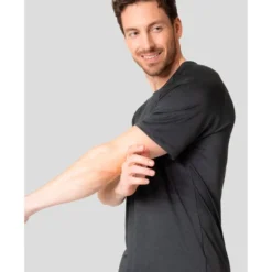 Maglietta da trail Odlo Essential 365 Tee Shirt Crew Neck Short Sleeve Black Melange