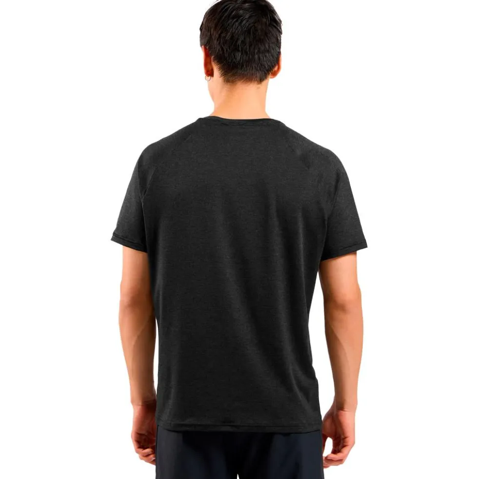 Maglietta da trail Odlo Essential 365 Tee Shirt Crew Neck Short Sleeve Black Melange