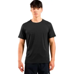 Maglietta da trail Odlo Essential 365 Tee Shirt Crew Neck Short Sleeve Black Melange