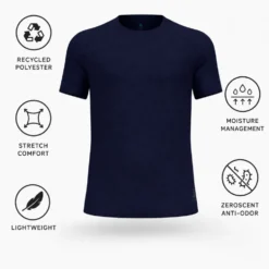 Maglietta da trail Odlo Essential 365 Tee Shirt Crew Neck Short Sleeve Eclipse Melange