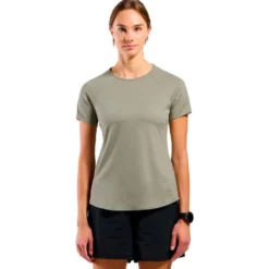 Maglietta da trail Odlo Tee Shirt Crew Neck Essential Short Sleeve Vetiver Melange