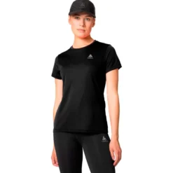 Maglietta da trail Odlo Tee Shirt Crew Neck Short Sleeve Essential Flyer Black