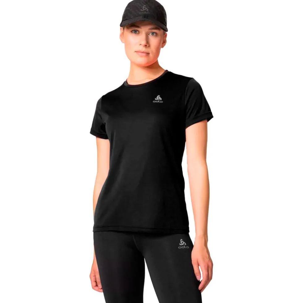 Maglietta da trail Odlo Tee Shirt Crew Neck Short Sleeve Essential Flyer Black