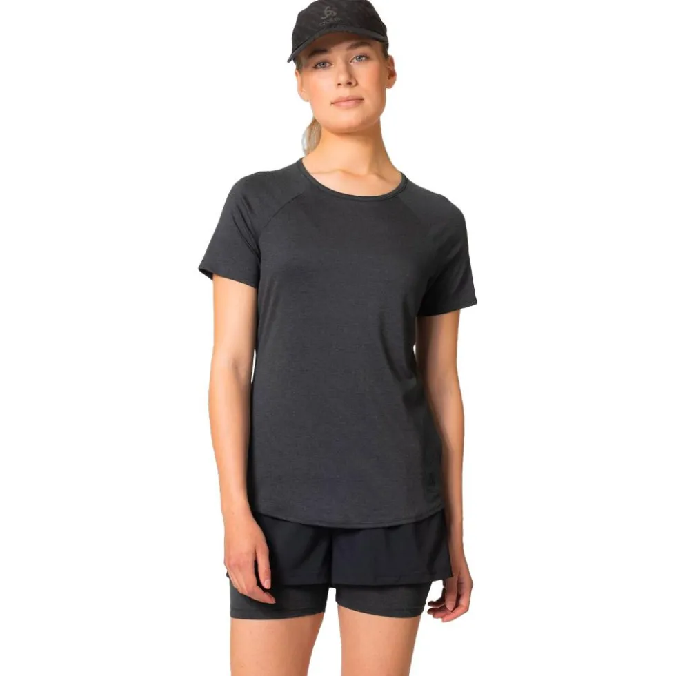 Maglietta da trail Odlo Tee Shirt Crew Neck Essential Short Sleeve Black Melange