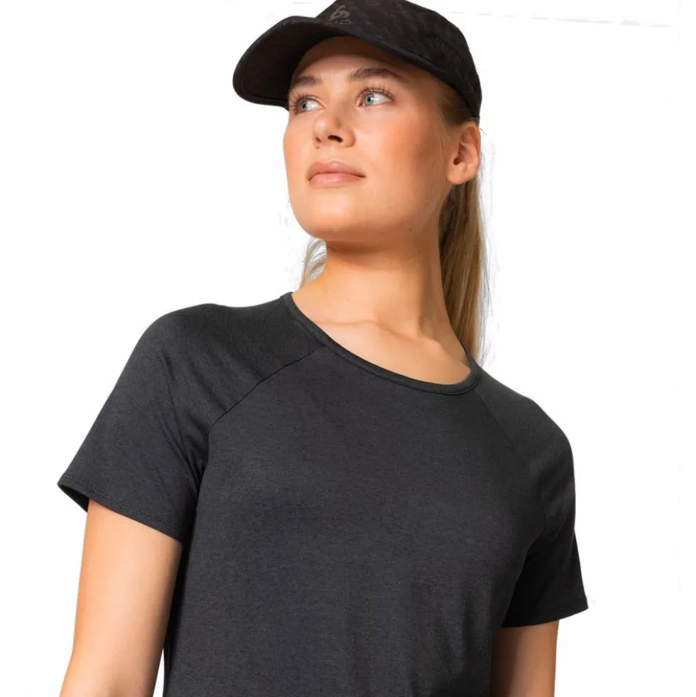 Maglietta da trail Odlo Tee Shirt Crew Neck Essential Short Sleeve Black Melange