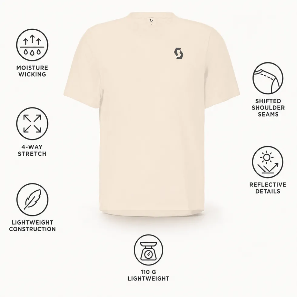 Maglietta da trail Scott Endurance Light Short Sleeve Cotton White