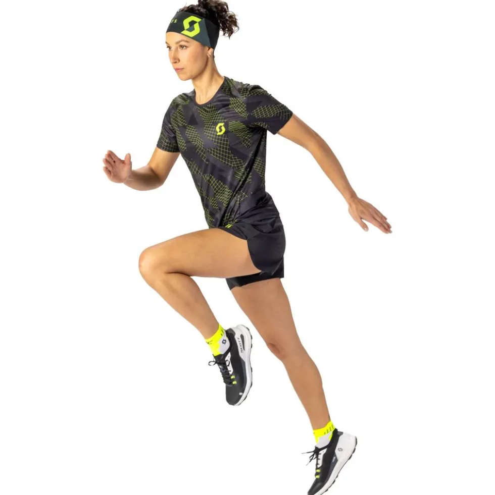 Maglietta da trail Scott Tee W's Rc Run Short Sleeve Black Yellow