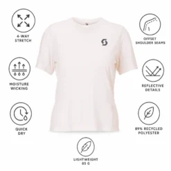 Maglietta da trail Scott W's Endurance Light Short Sleeve Cotton White