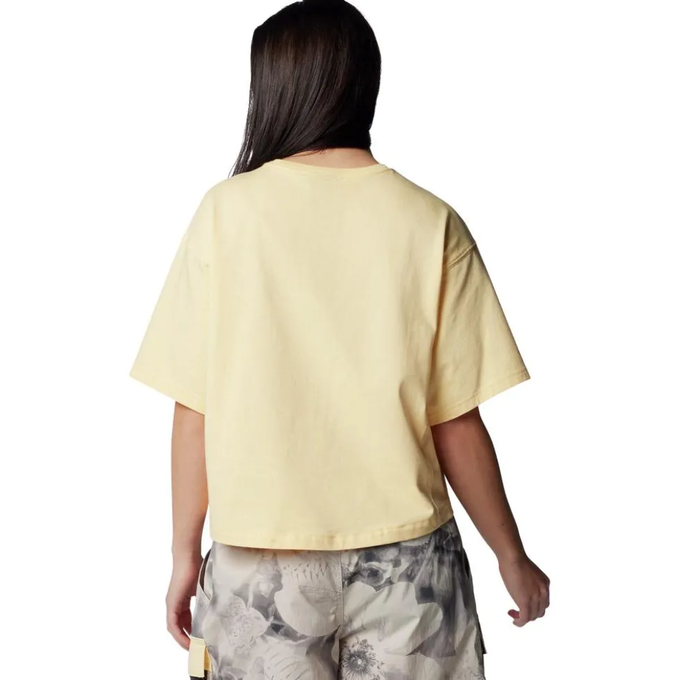 Maglietta da trekking Columbia Painted Peak Knit Ss Cropped Top W Sunkissed Shark