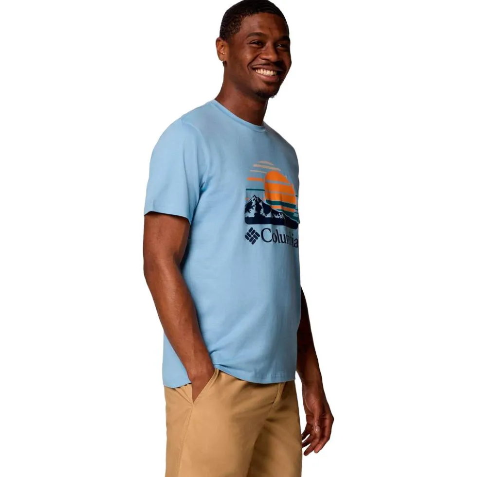 Maglietta da trekking Columbia Path Lake Graphic Tee II Ripple Blue Peaceful Perspective