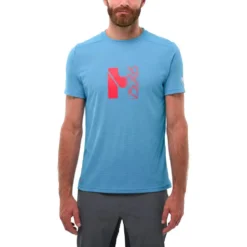Maglietta da trekking Millet Kamet Map Short Sleeve Coronet Blue