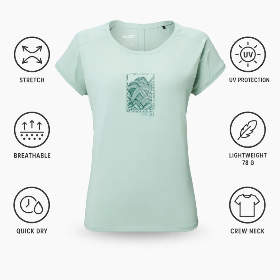 Maglietta da trekking Millet Seneca Short Sleeve W Seaweed