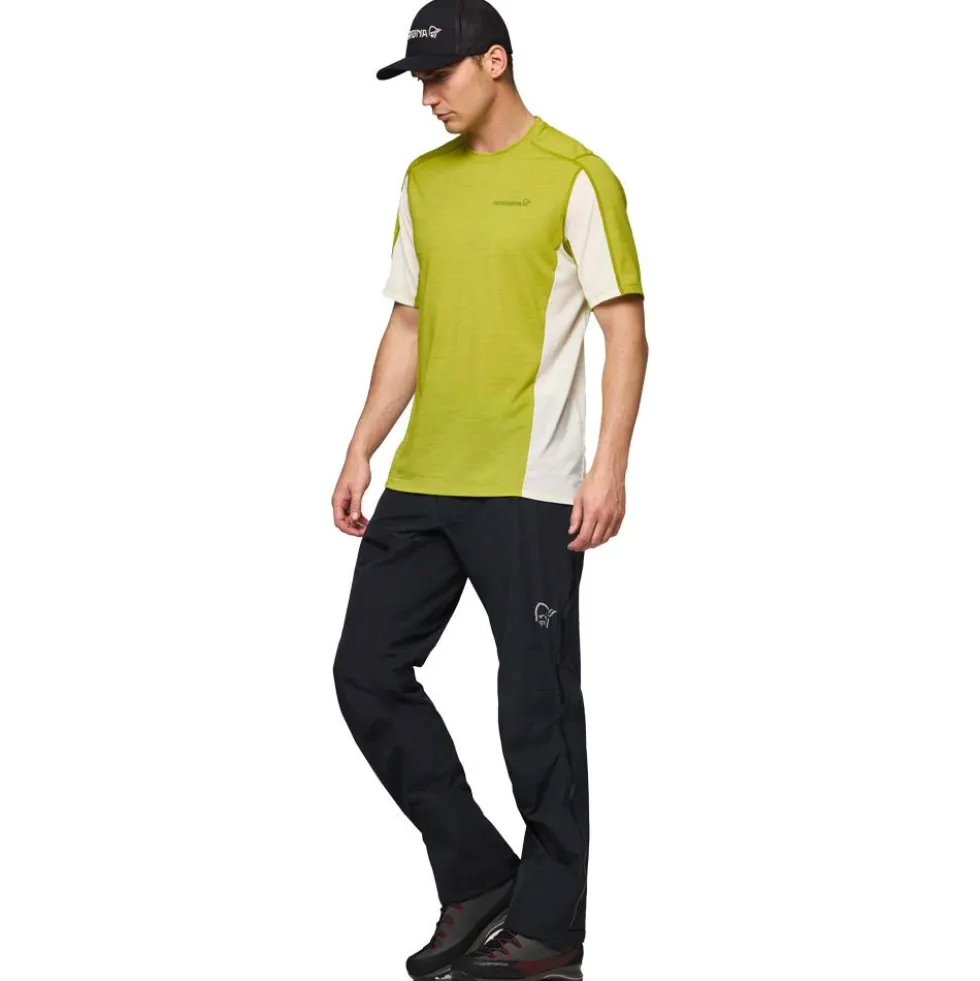 Maglietta da trekking Norrona Falketind EqualiserUll Golden Lime Whisper White