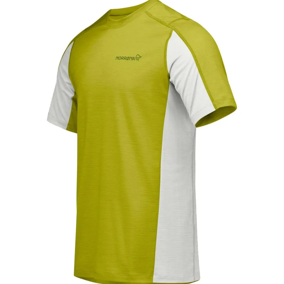 Maglietta da trekking Norrona Falketind EqualiserUll Golden Lime Whisper White