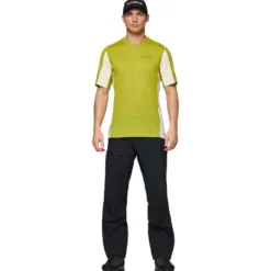 Maglietta da trekking Norrona Falketind EqualiserUll Golden Lime Whisper White