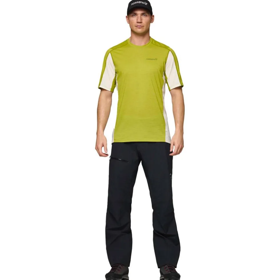 Maglietta da trekking Norrona Falketind EqualiserUll Golden Lime Whisper White