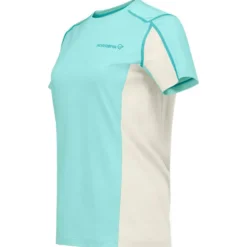Maglietta da trekking Norrona Falketind EqualiserUll Ws Aqua Haze Whisper White