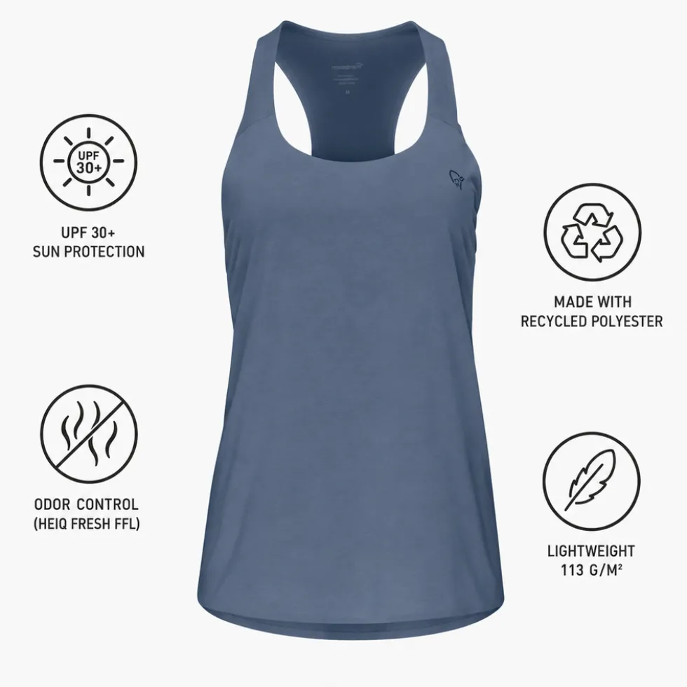Maglietta da trekking Norrona Femund Tech Singlet W Vintage Indigo