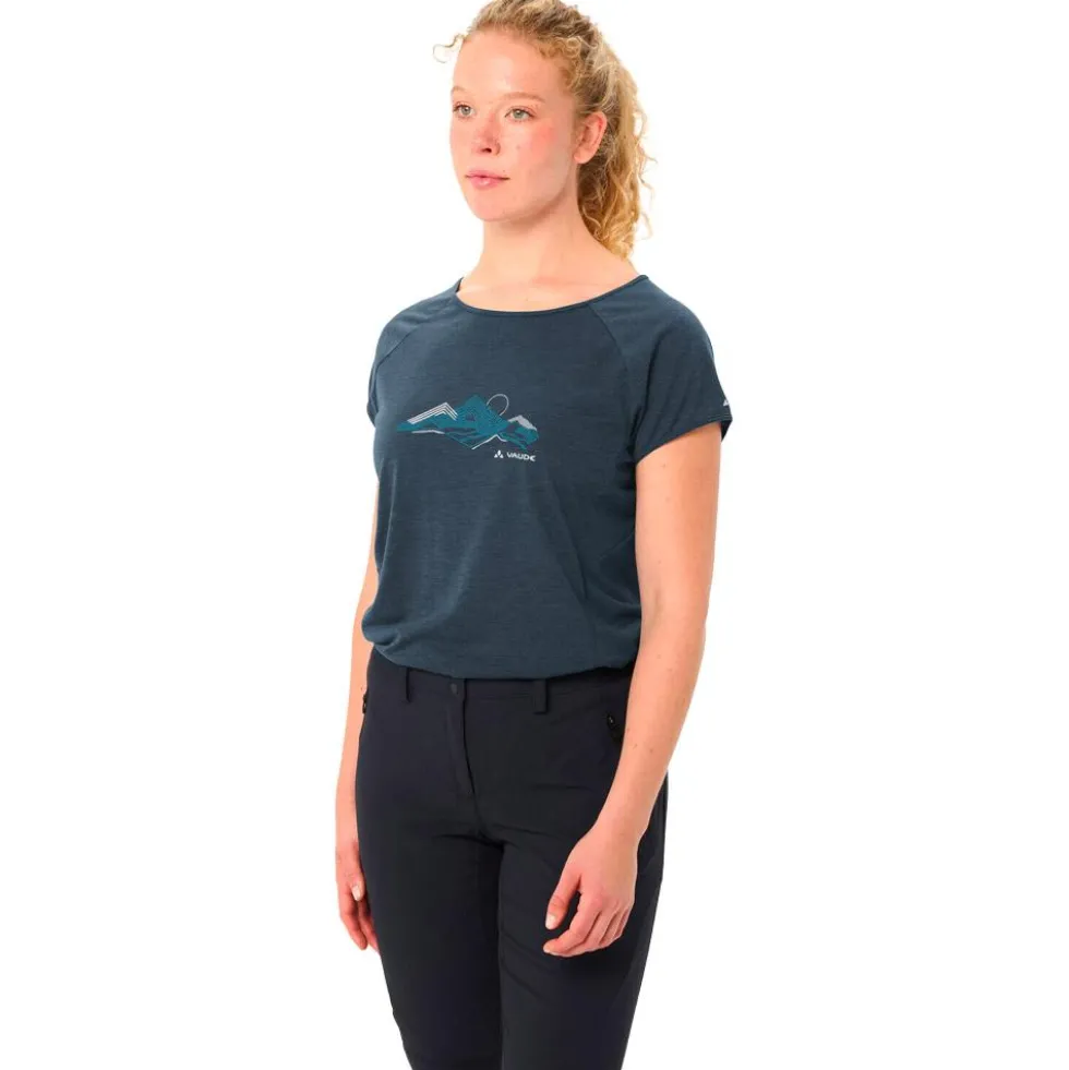 Maglietta da trekking Vaude Women's Tekoa T-Shirt II Dark Sea White