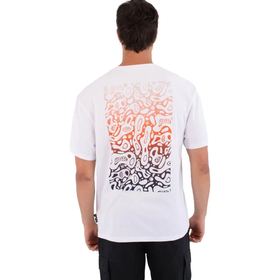 Maglietta Hurley Bubble Back Print Short Sleeve White