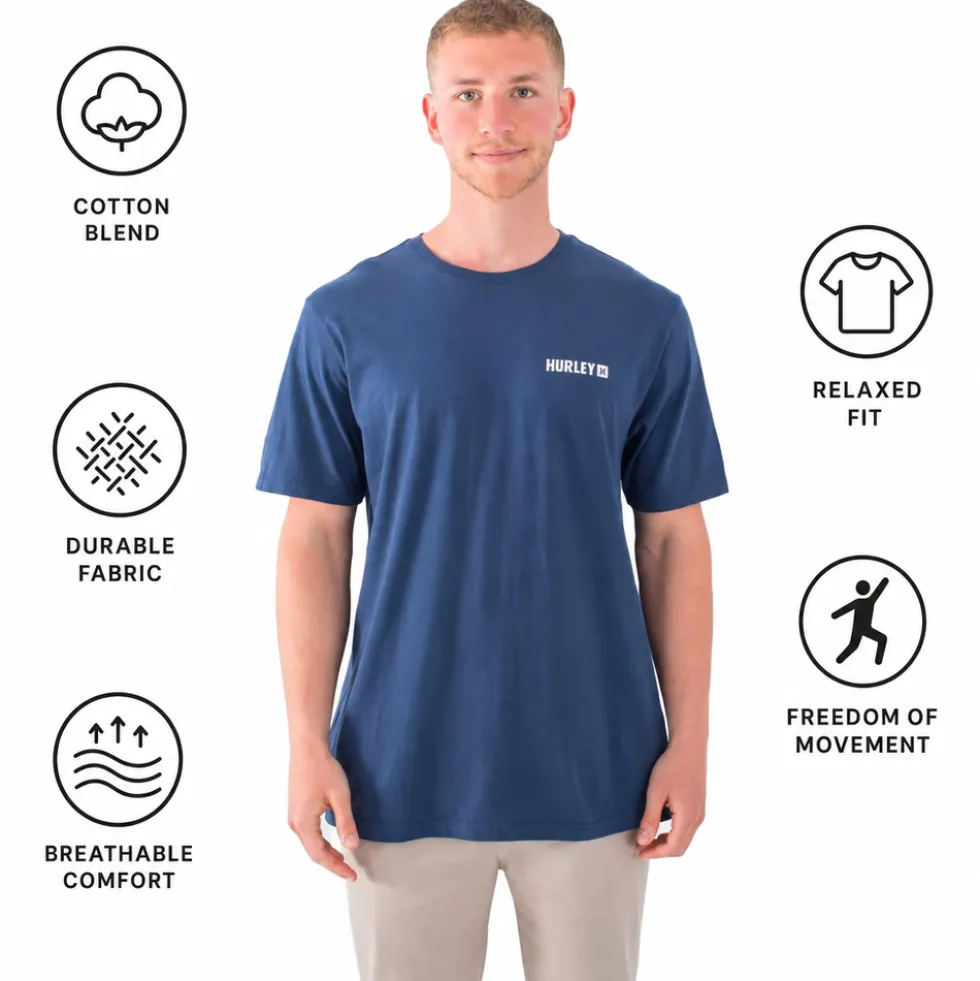 Maglietta Hurley Four Corners Short Sleeve Abyss