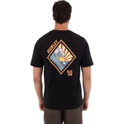 Maglietta Hurley Short Sleeve Printing Press Disques Black
