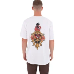Maglietta Hurley Tattoo Trudy Heart Short Sleeve White
