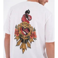Maglietta Hurley Tattoo Trudy Heart Short Sleeve White
