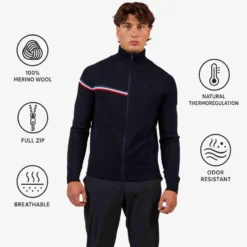 Maglione Rossignol Odysseus Full Zip Merino Dark Navy