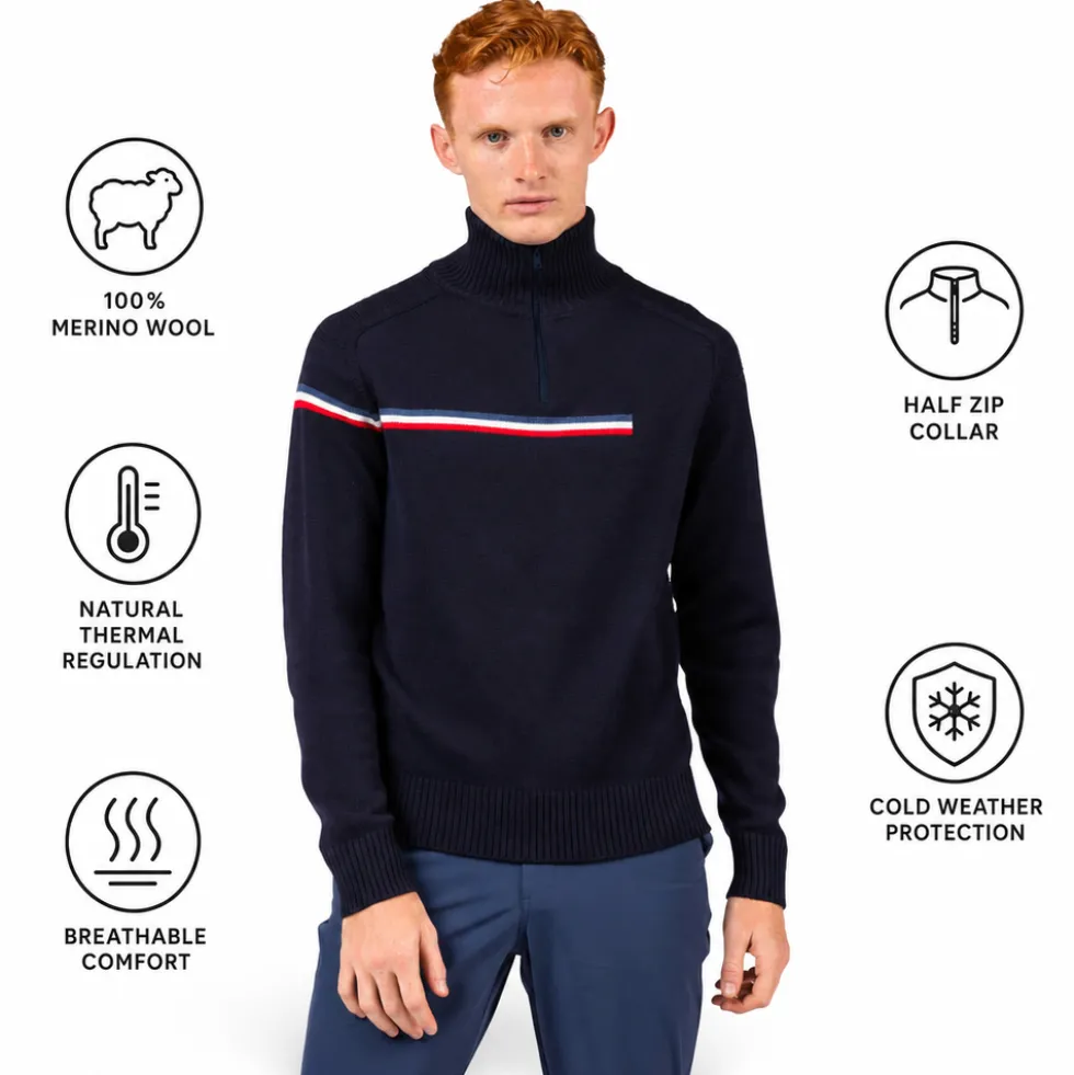 Maglione Rossignol Odysseus Half Zip Merino Dark Navy