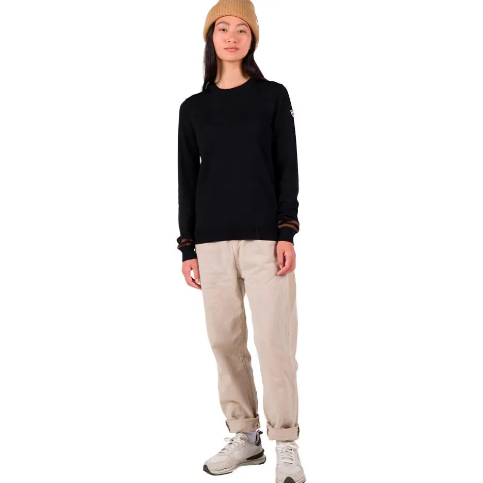 Maglione Rossignol W Corporate Crew Neck Black