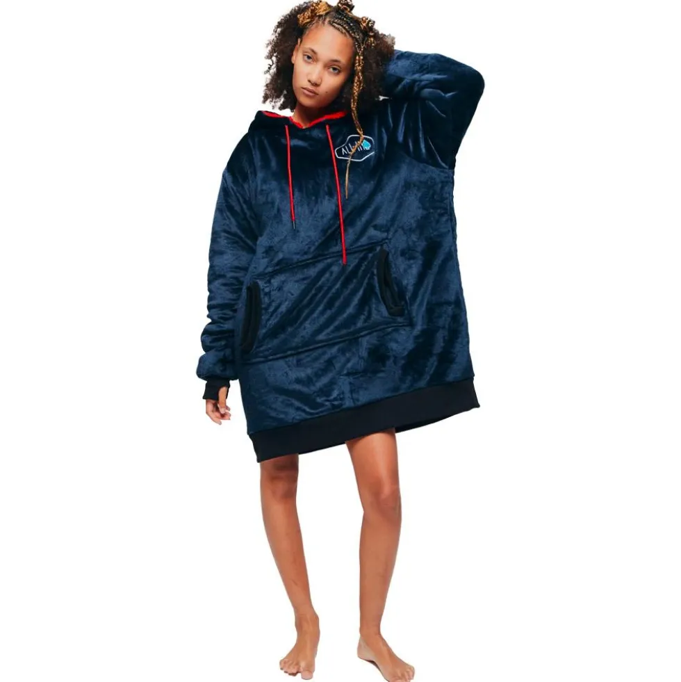 Mantelle All-In Poncho Plaid Grey Blue