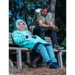 Mantelle All-In Poncho Plaid Turquoise