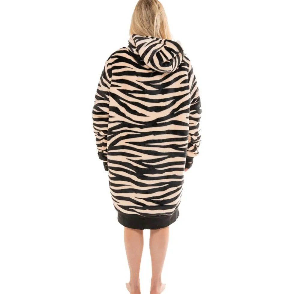 Mantelle All-In Poncho Plaid Zebra Dark Pink