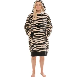 Mantelle All-In Poncho Plaid Zebra Dark Pink