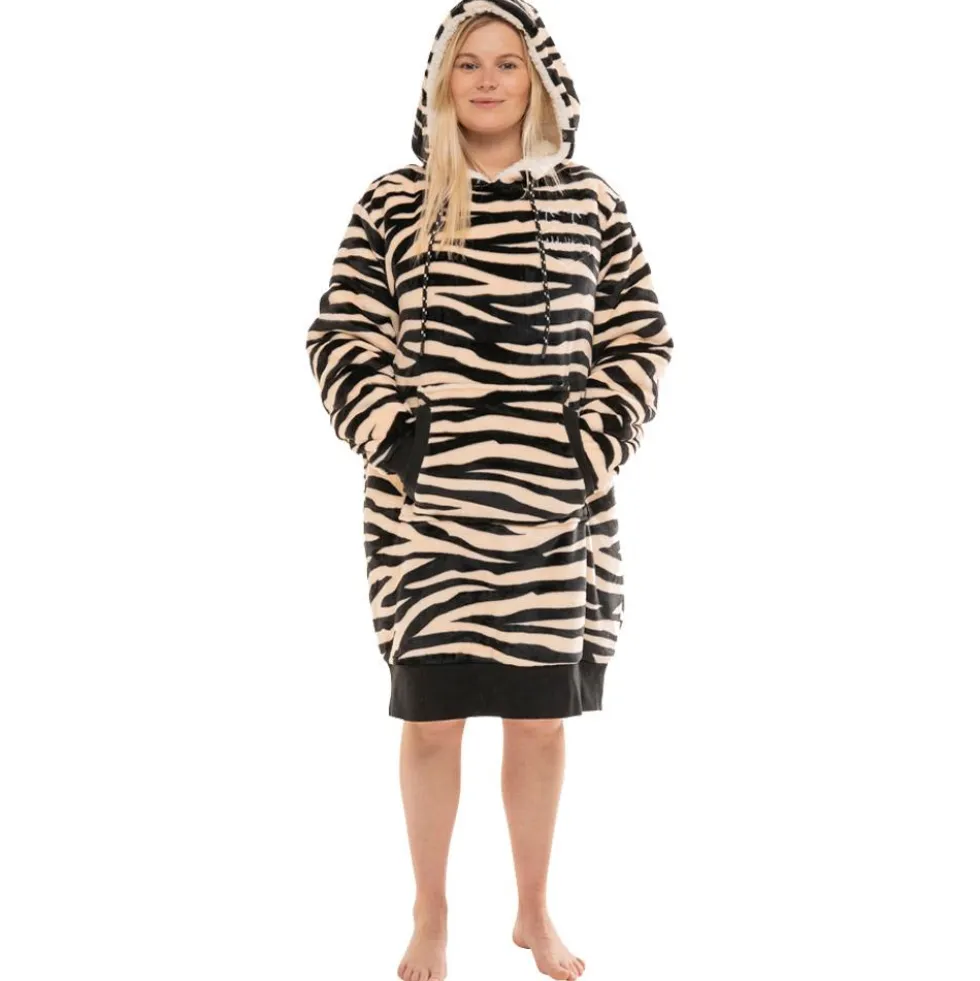 Mantelle All-In Poncho Plaid Zebra Dark Pink