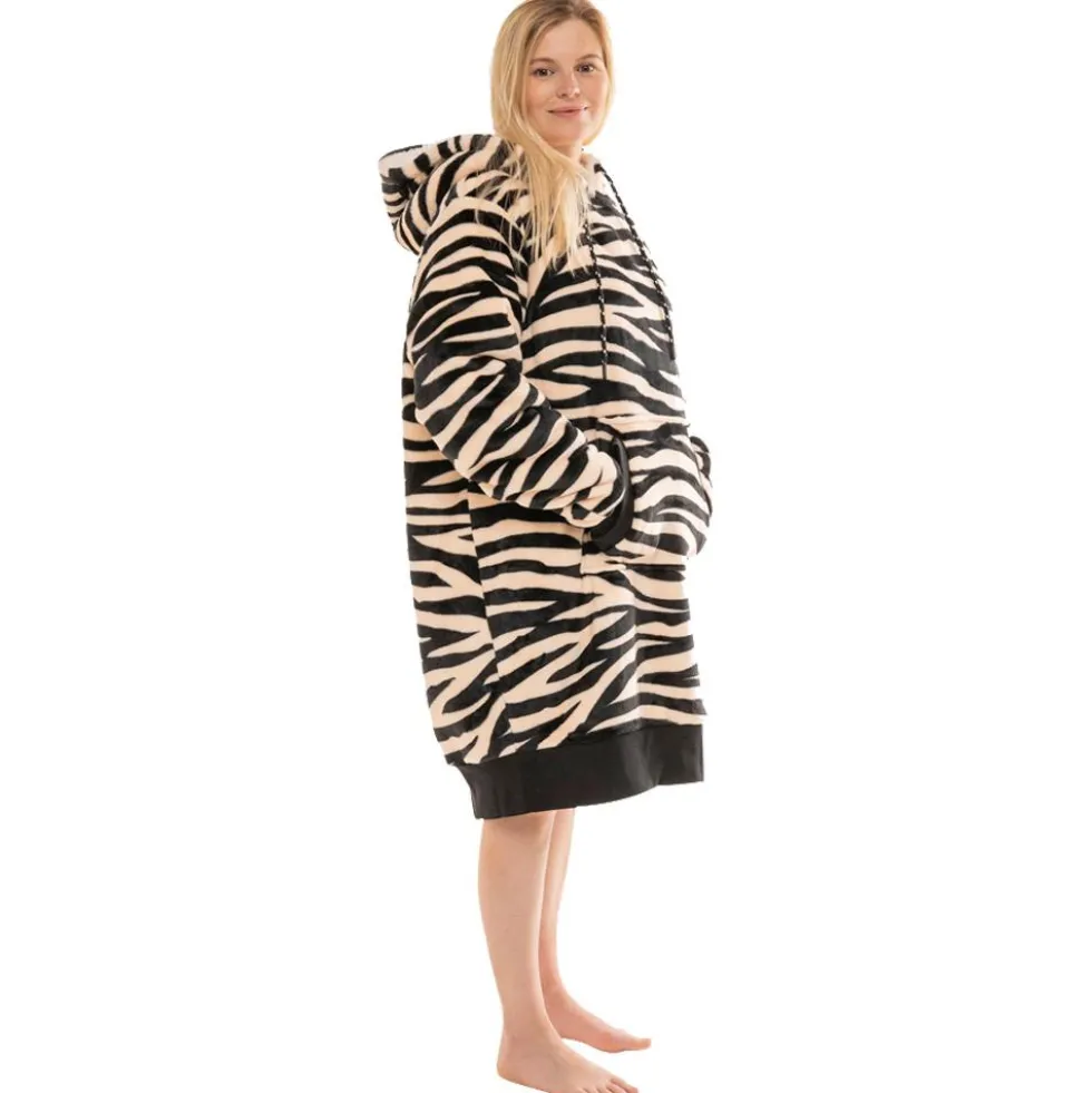 Mantelle All-In Poncho Plaid Zebra Dark Pink